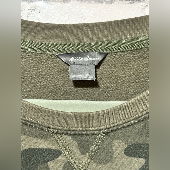Eddie Bauer Green Camo Crew Neck Sweatshirt XL - Picture 3 of 5